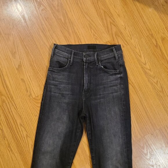 MOTHER DENIM THE HUSTLER ANKLE FRAY NIGHTOWL CROPPED HIGH RISE JEANS STRETCH 25 - Picture 4 of 10